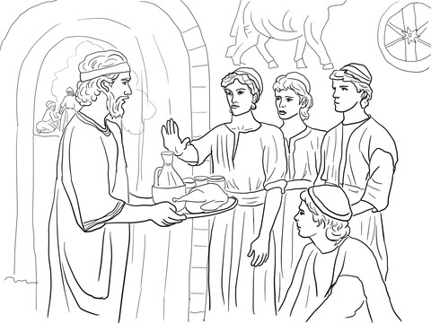 Daniel Makes Good Choices And Refuses King'S Food Coloring Page